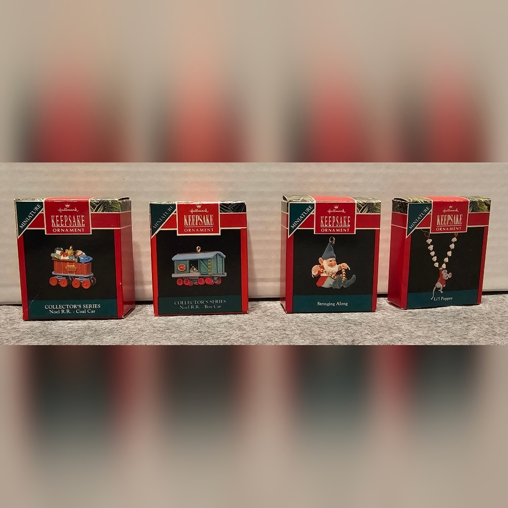 4 Hallmark Keepsake miniature ornaments